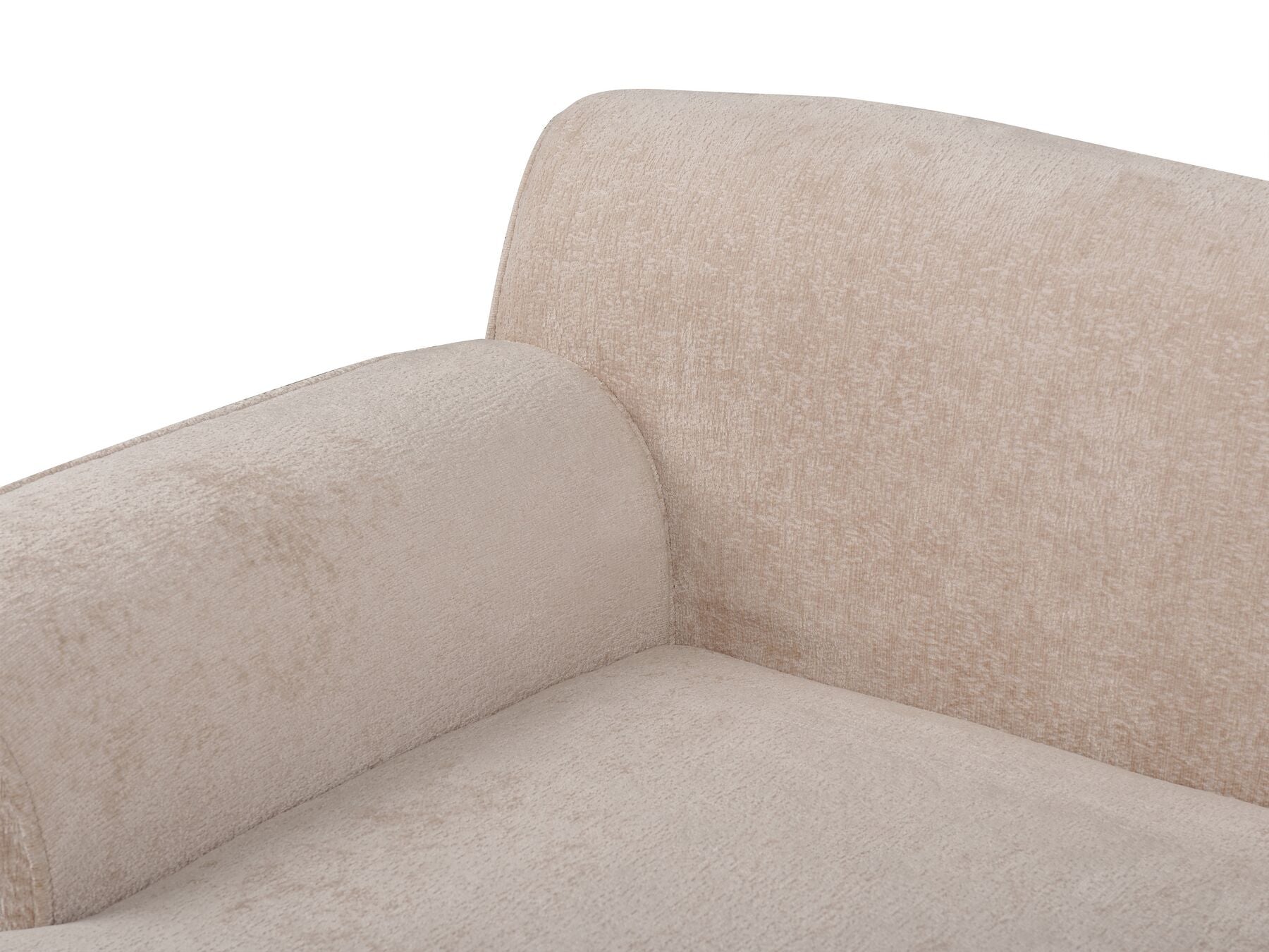 Right Hand Chenille Corner Sofa Beige SIMOS