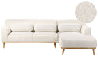 Left Hand Boucle Corner Sofa White SIMOS
