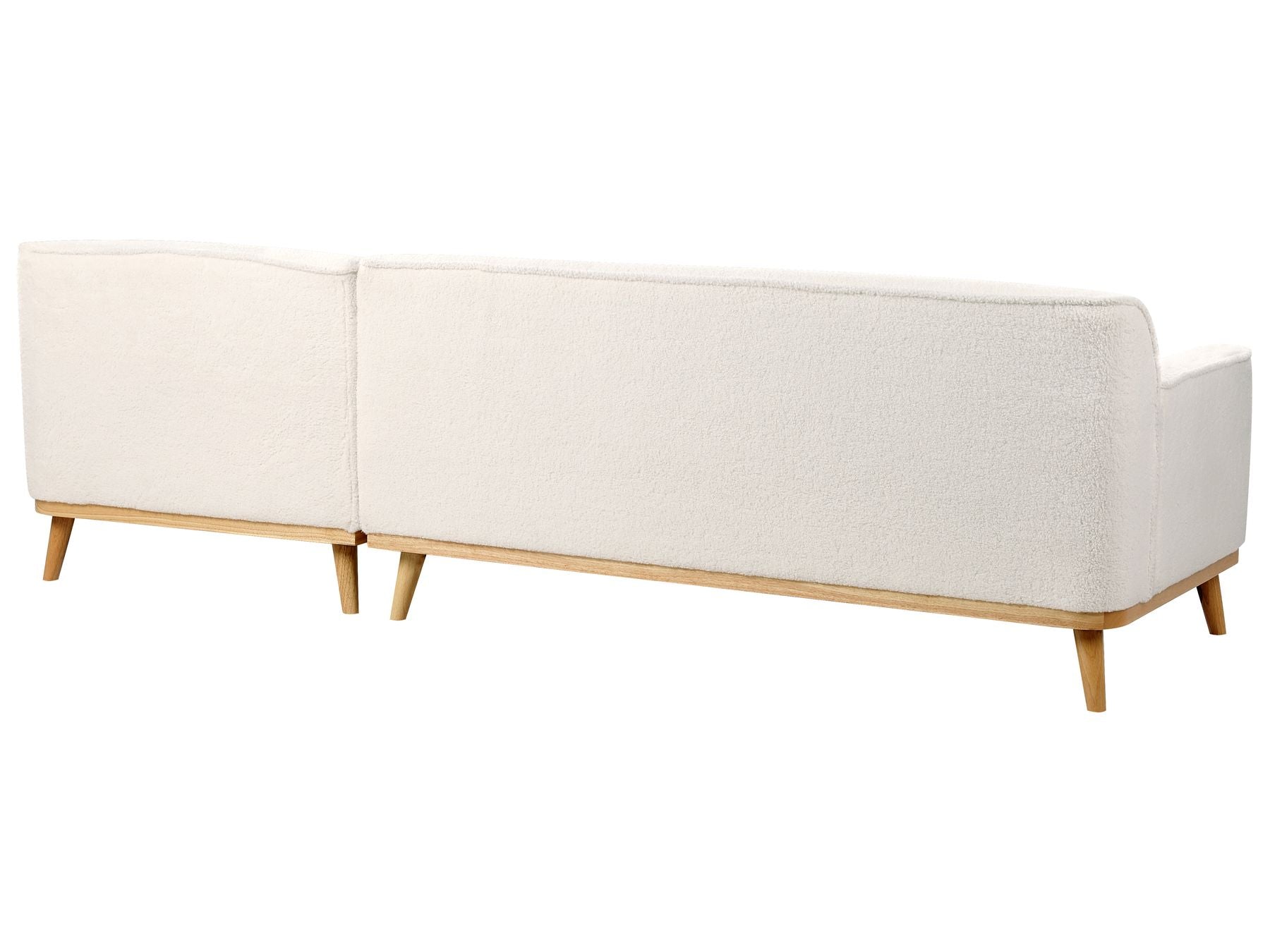 Left Hand Boucle Corner Sofa White SIMOS