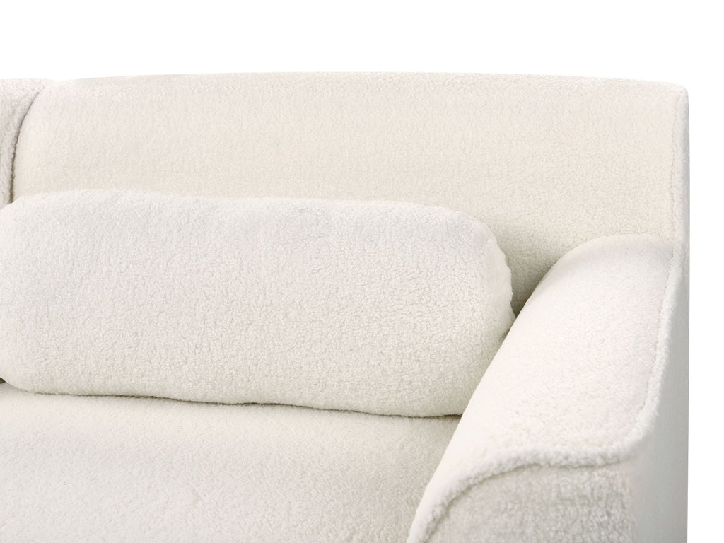 Left Hand Boucle Corner Sofa White SIMOS