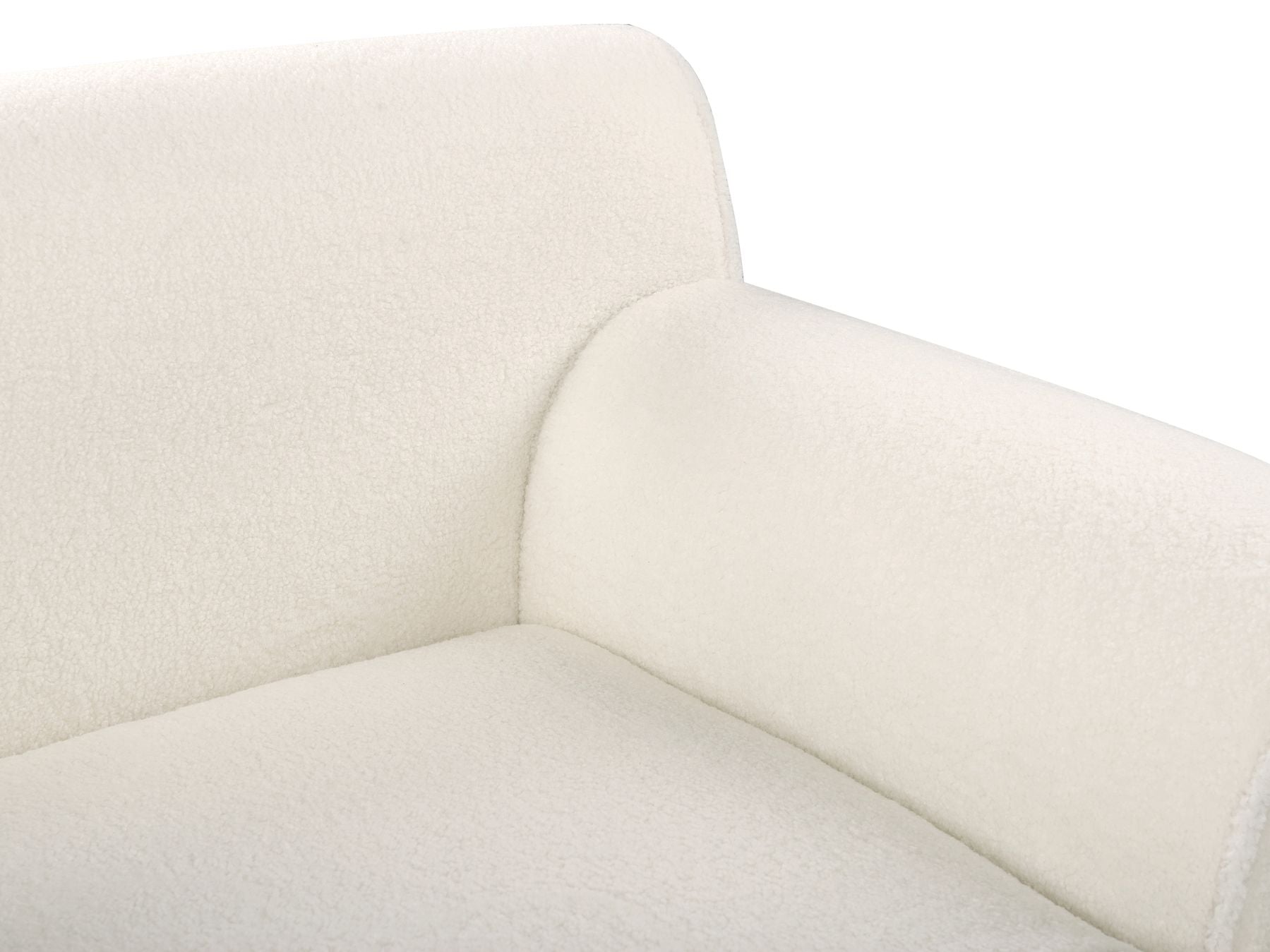 Left Hand Boucle Corner Sofa White SIMOS
