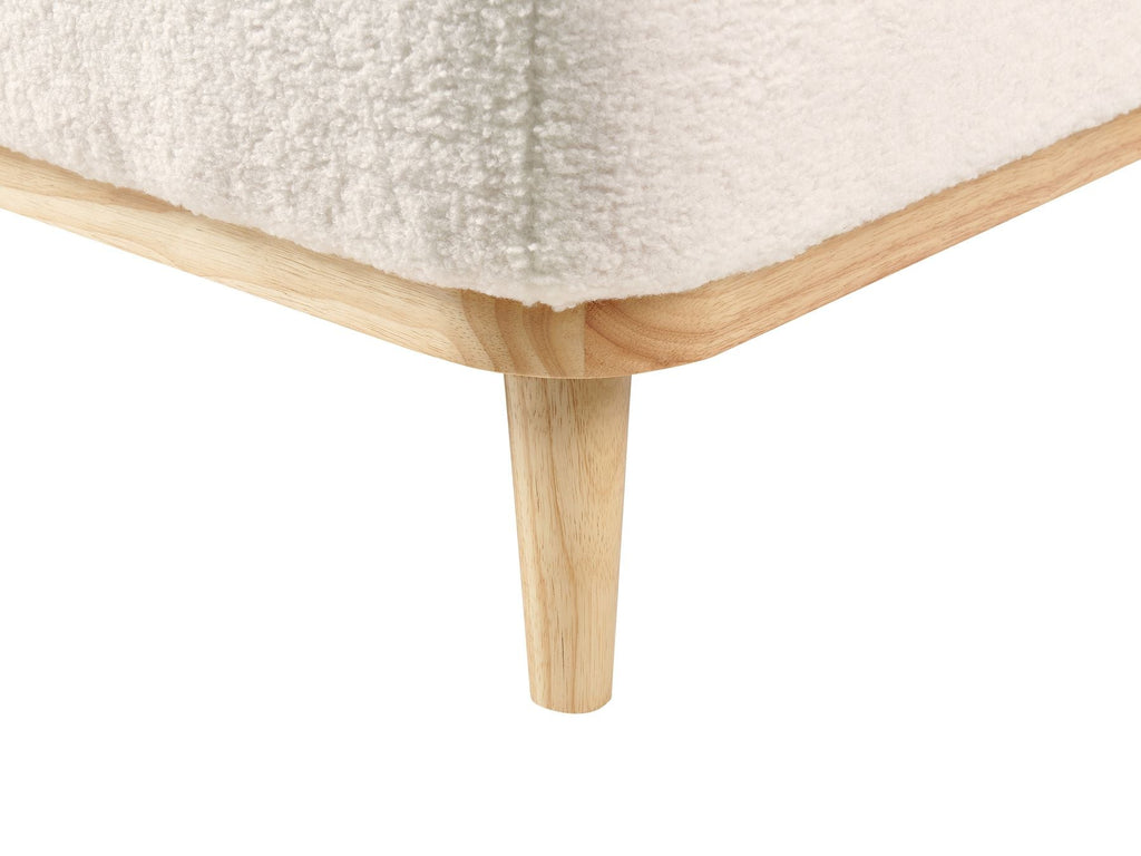 Left Hand Boucle Corner Sofa White SIMOS