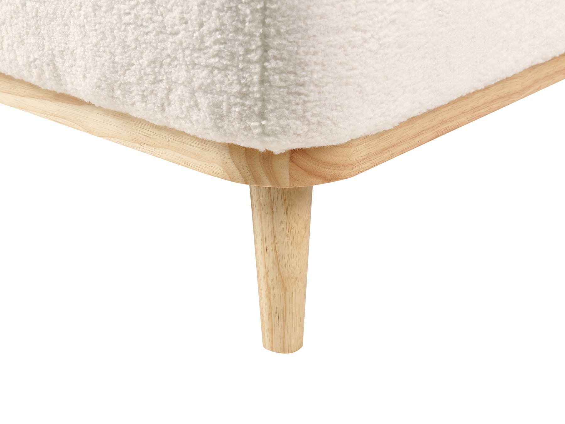Left Hand Boucle Corner Sofa White SIMOS