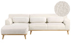 Right Hand Boucle Corner Sofa White SIMOS