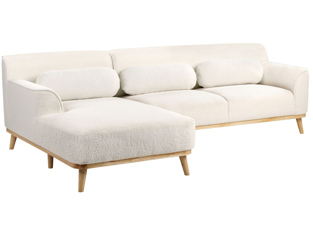 Right Hand Boucle Corner Sofa White SIMOS