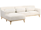 Right Hand Boucle Corner Sofa White SIMOS