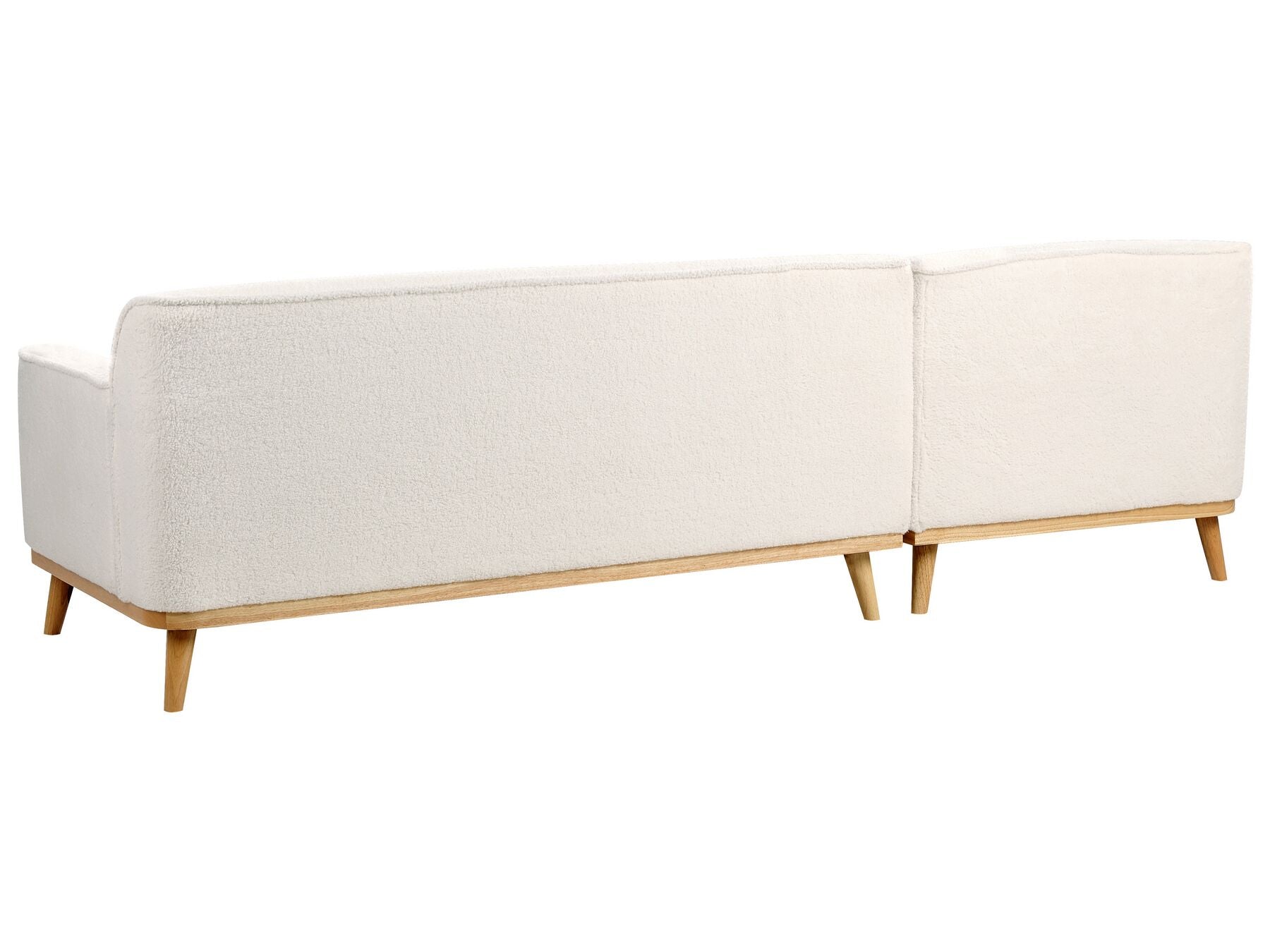 Right Hand Boucle Corner Sofa White SIMOS