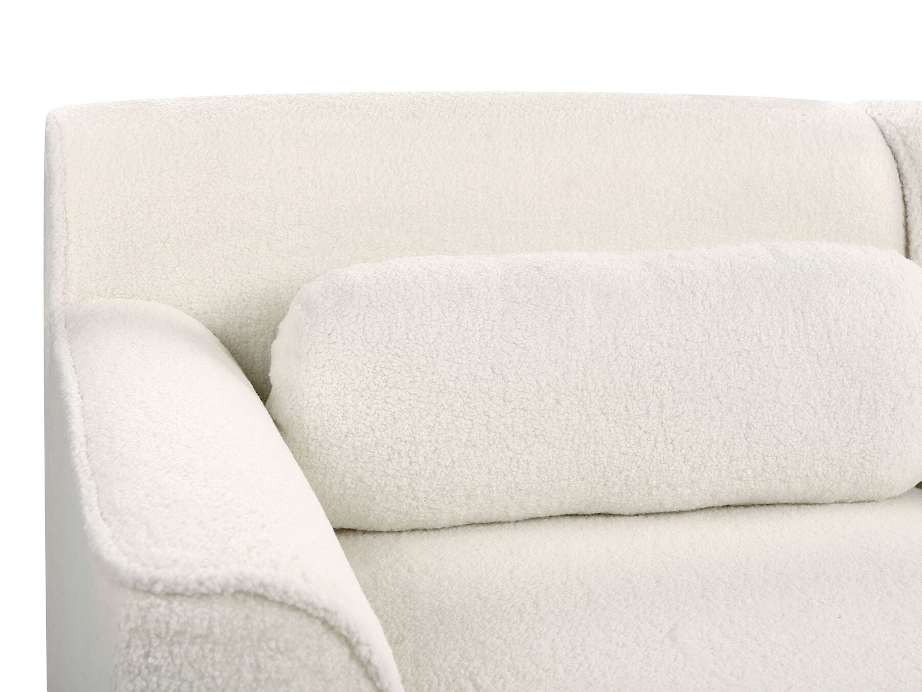Right Hand Boucle Corner Sofa White SIMOS