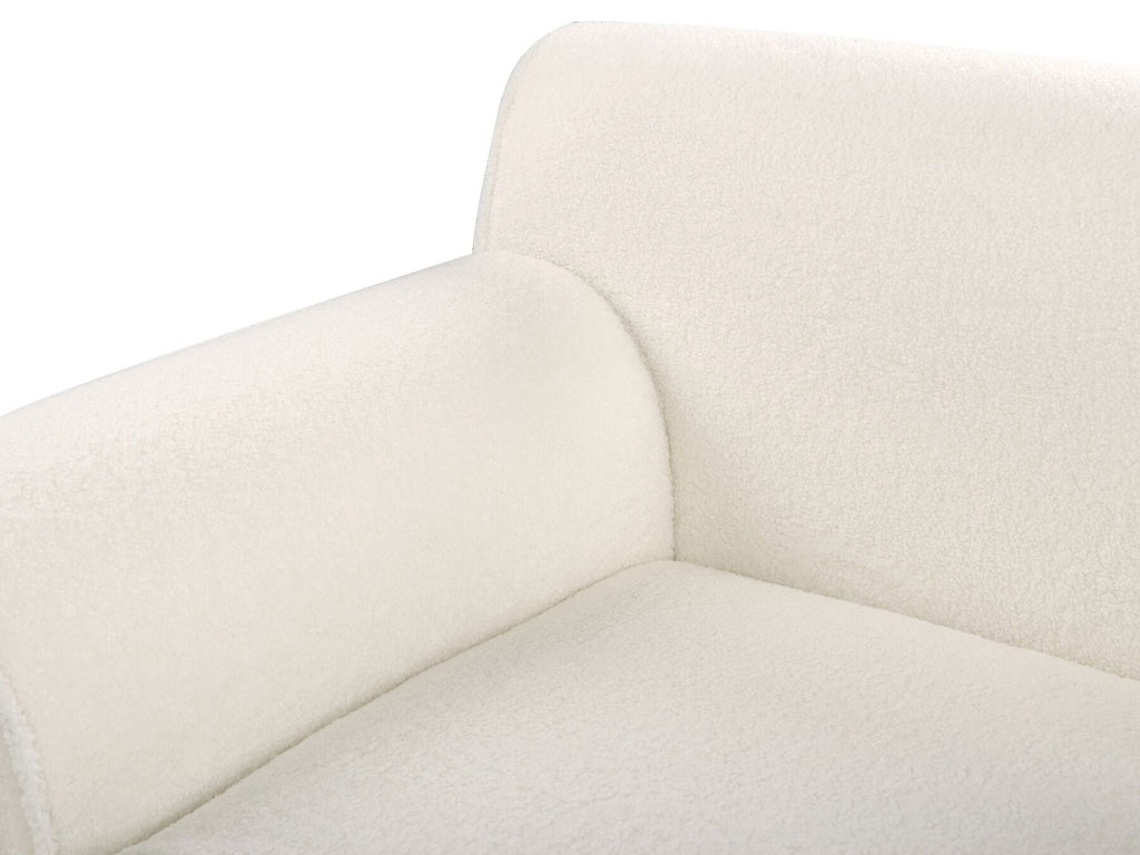 Right Hand Boucle Corner Sofa White SIMOS