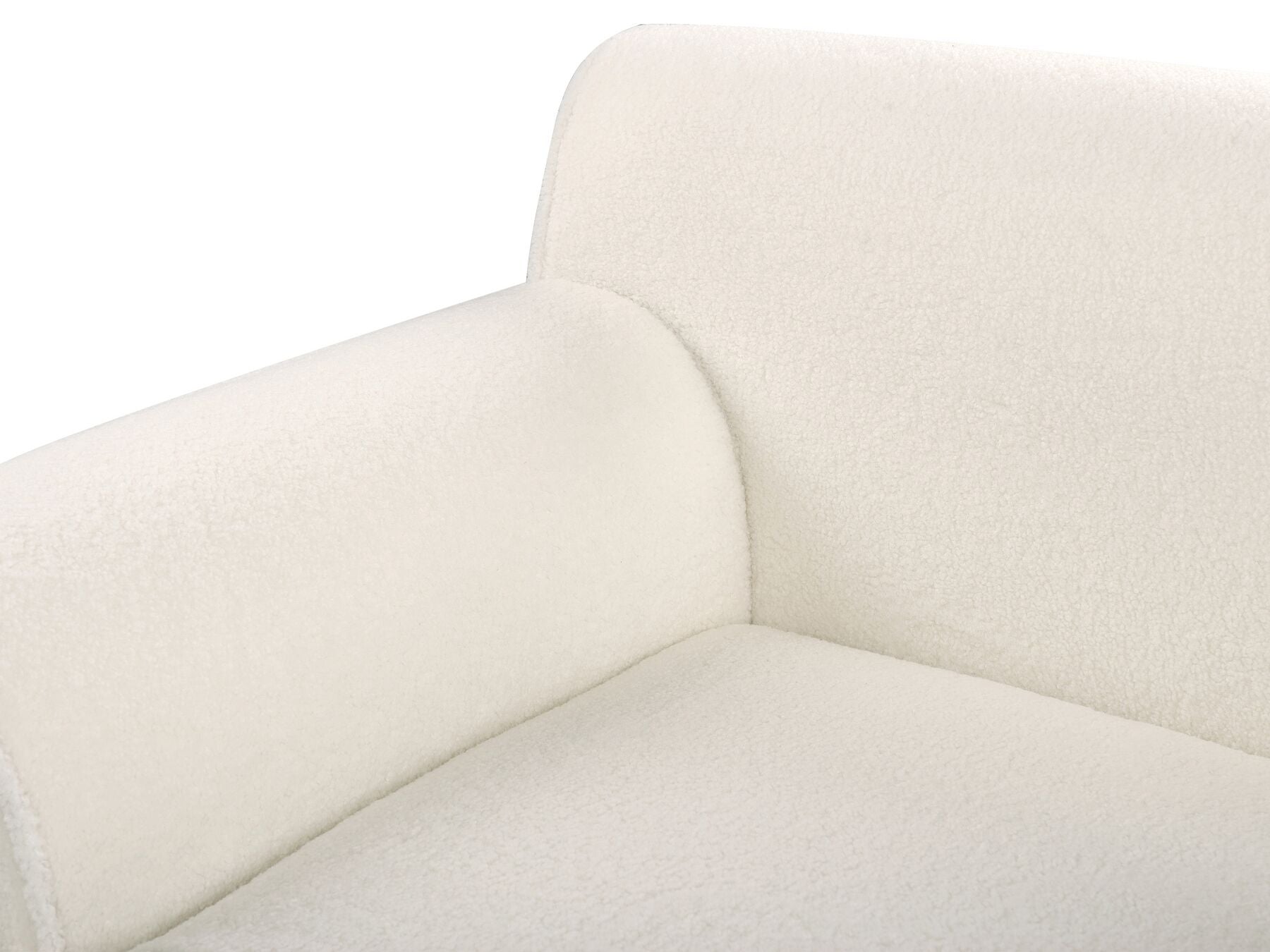 Right Hand Boucle Corner Sofa White SIMOS
