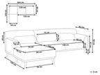 Corner Sofa SIMOS Fabric Off-White 3 Seater Right Hand
