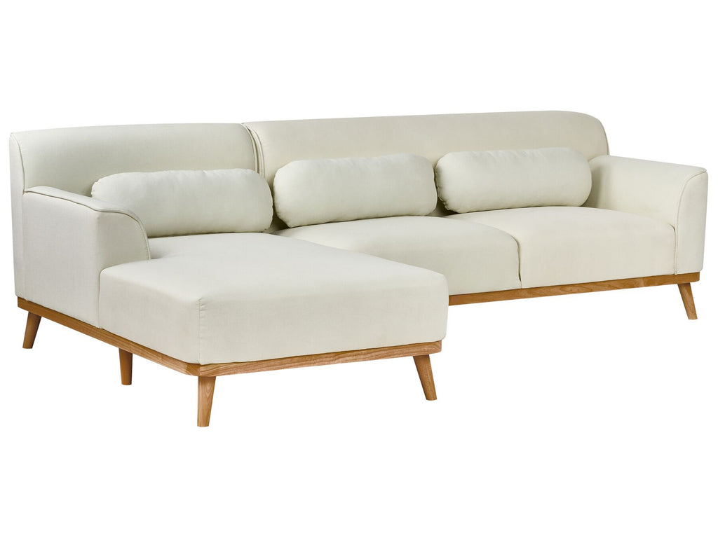 Corner Sofa SIMOS Fabric Off-White 3 Seater Right Hand