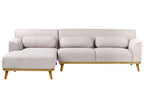 Corner Sofa SIMOS Fabric Light Grey 3 Seater Right Hand