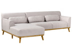 Corner Sofa SIMOS Fabric Light Grey 3 Seater Right Hand