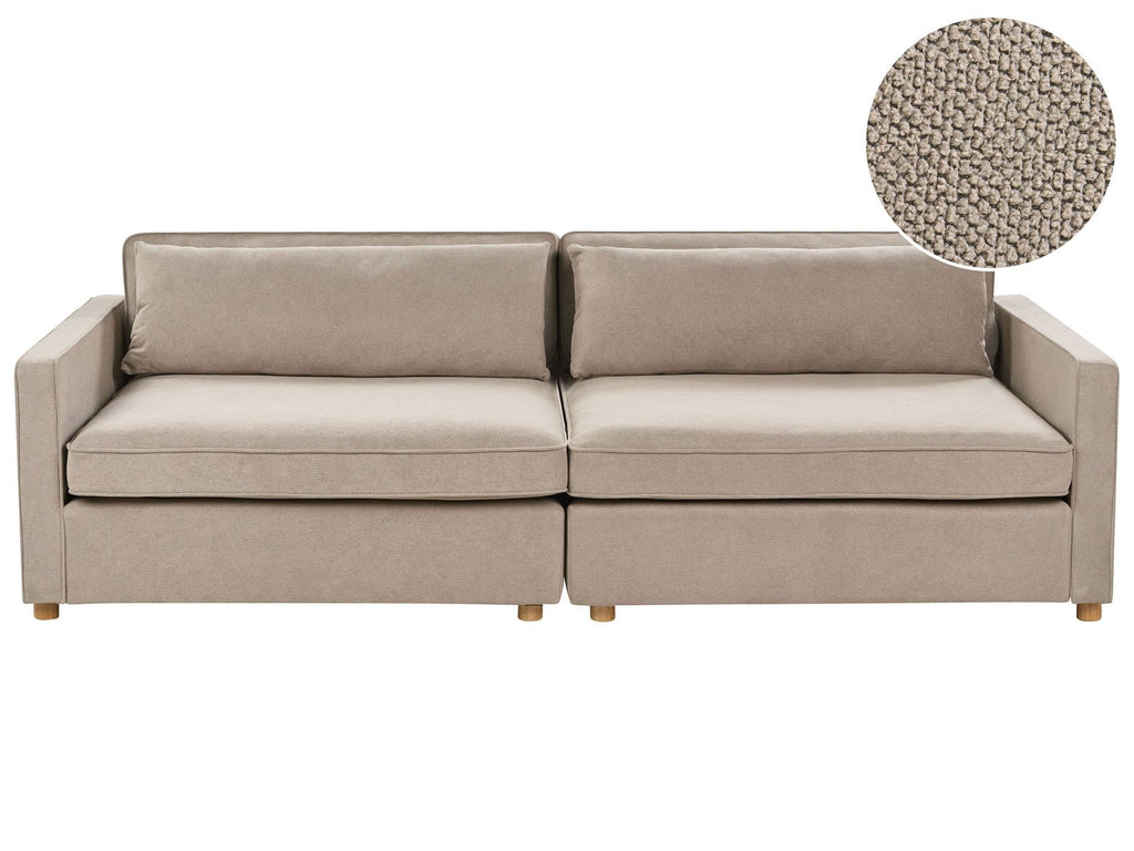3 seater fabric sofa taupe vinstra