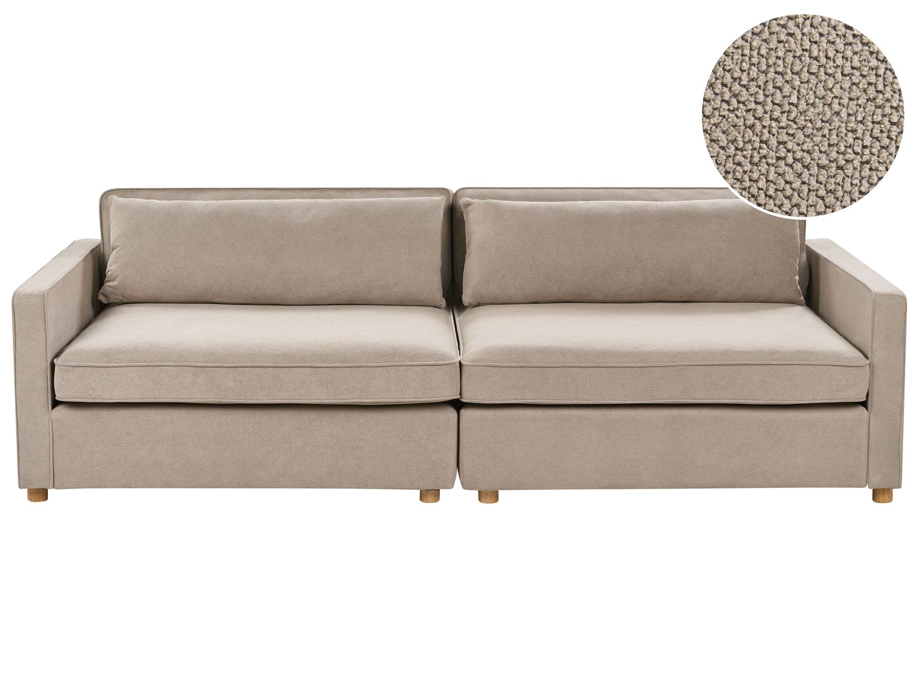 3 seater fabric sofa taupe vinstra