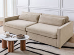 3 seater fabric sofa taupe vinstra