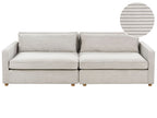 3 Seater Cord Sofa Light Grey VINSTRA