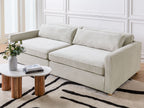 3 Seater Cord Sofa Light Grey VINSTRA