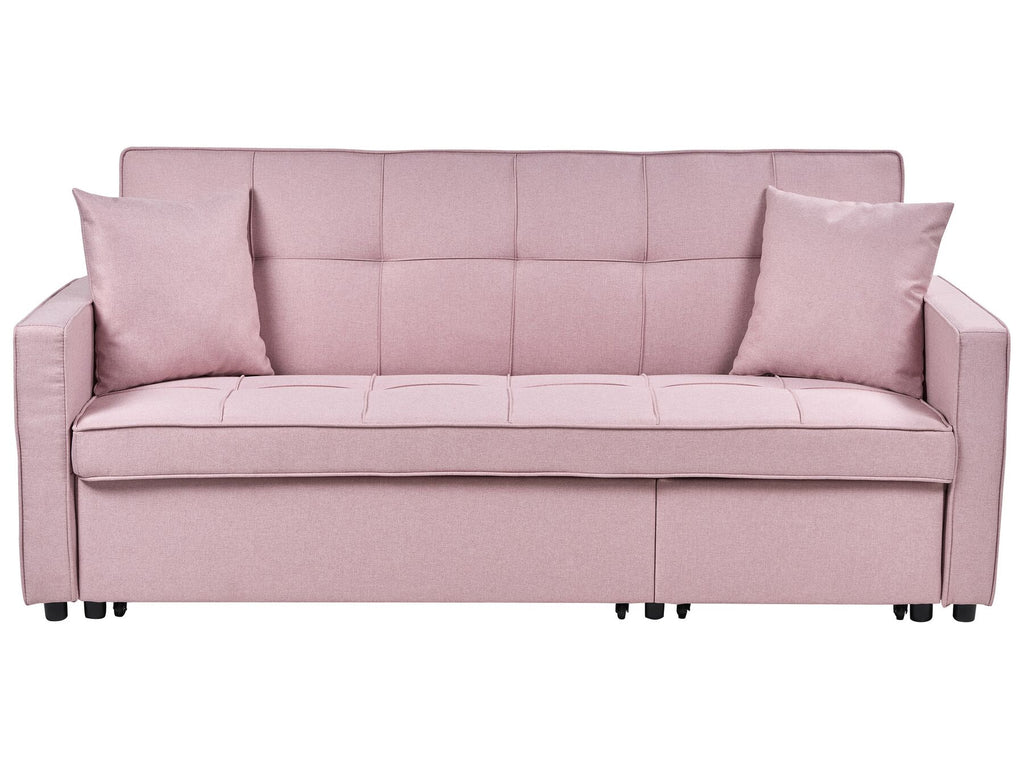 Sofa Bed GLOMMA Fabric Pastel Pink 2 Seater