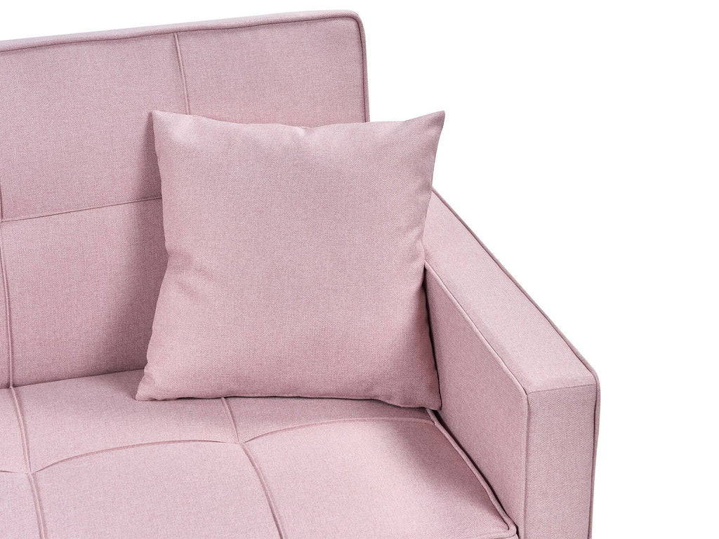 Sofa Bed GLOMMA Fabric Pastel Pink 2 Seater