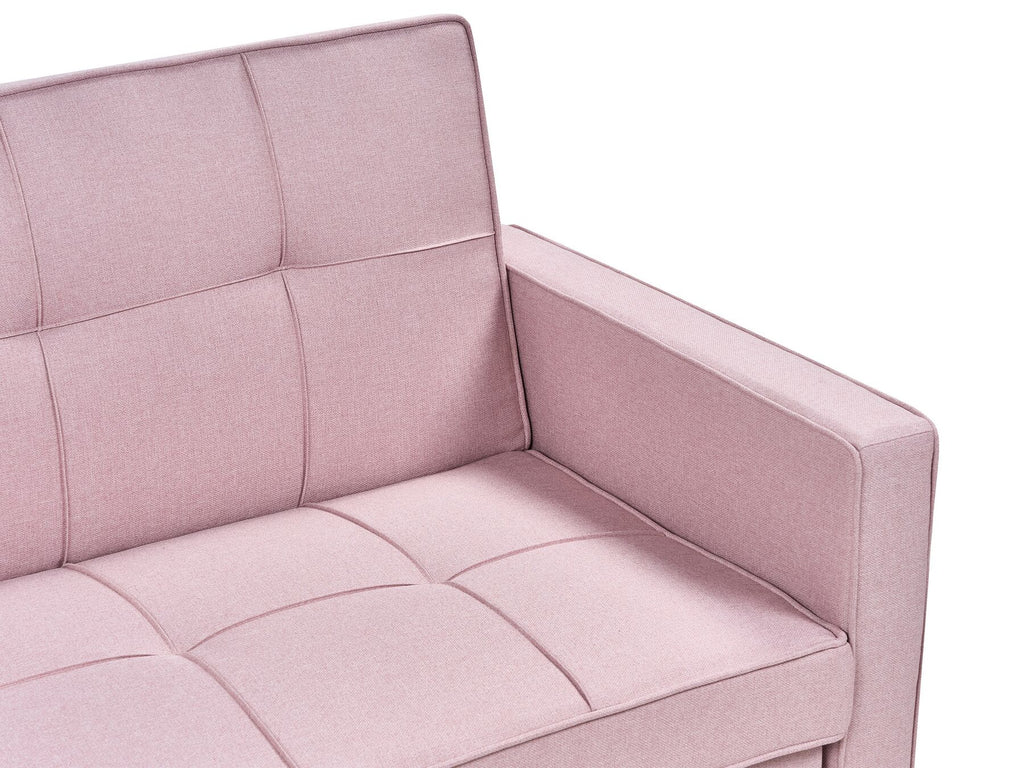 Sofa Bed GLOMMA Fabric Pastel Pink 2 Seater