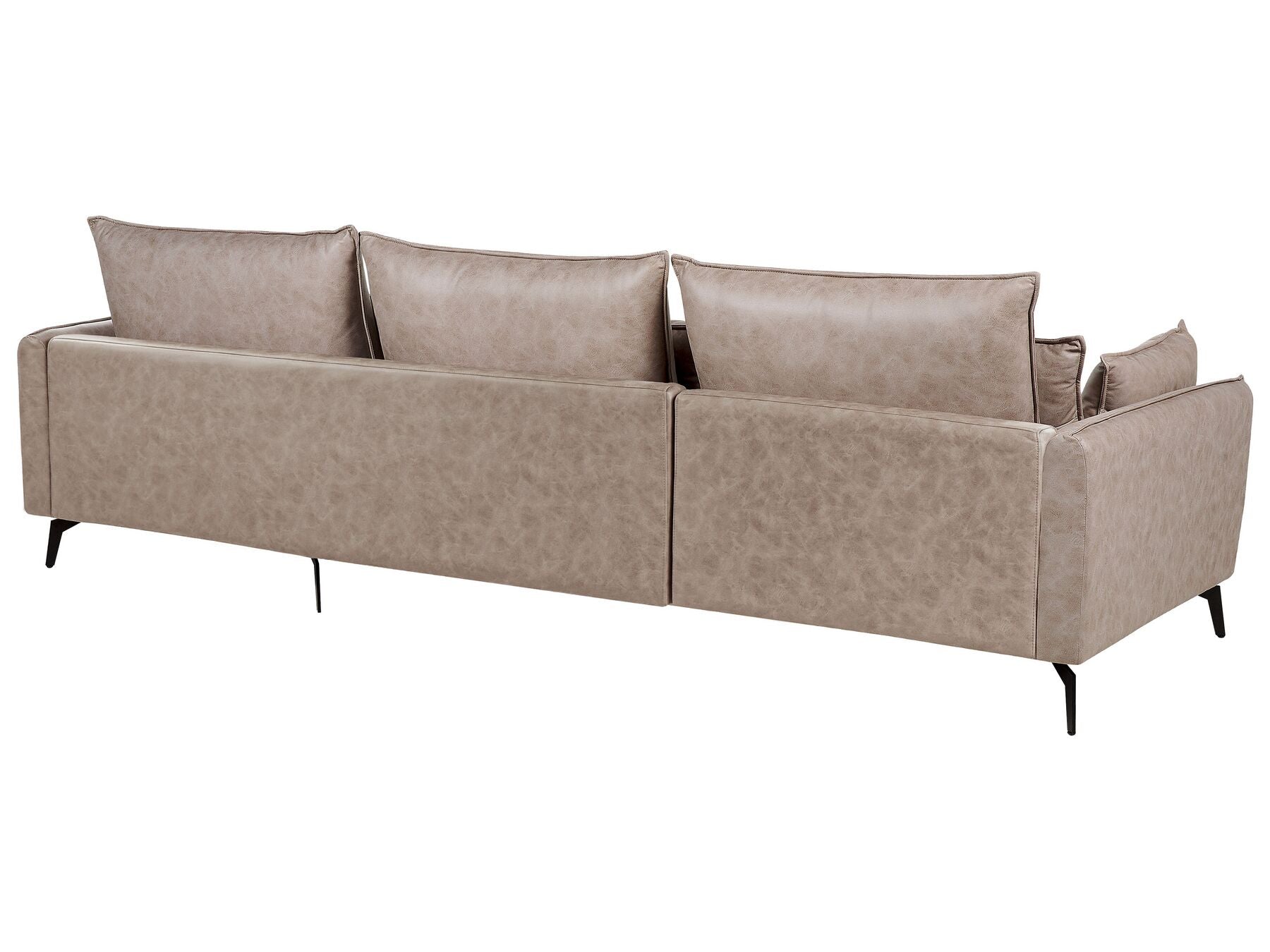 Right Hand Faux Suede Corner Sofa Light Brown GALLO