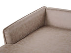 Right Hand Faux Suede Corner Sofa Light Brown GALLO