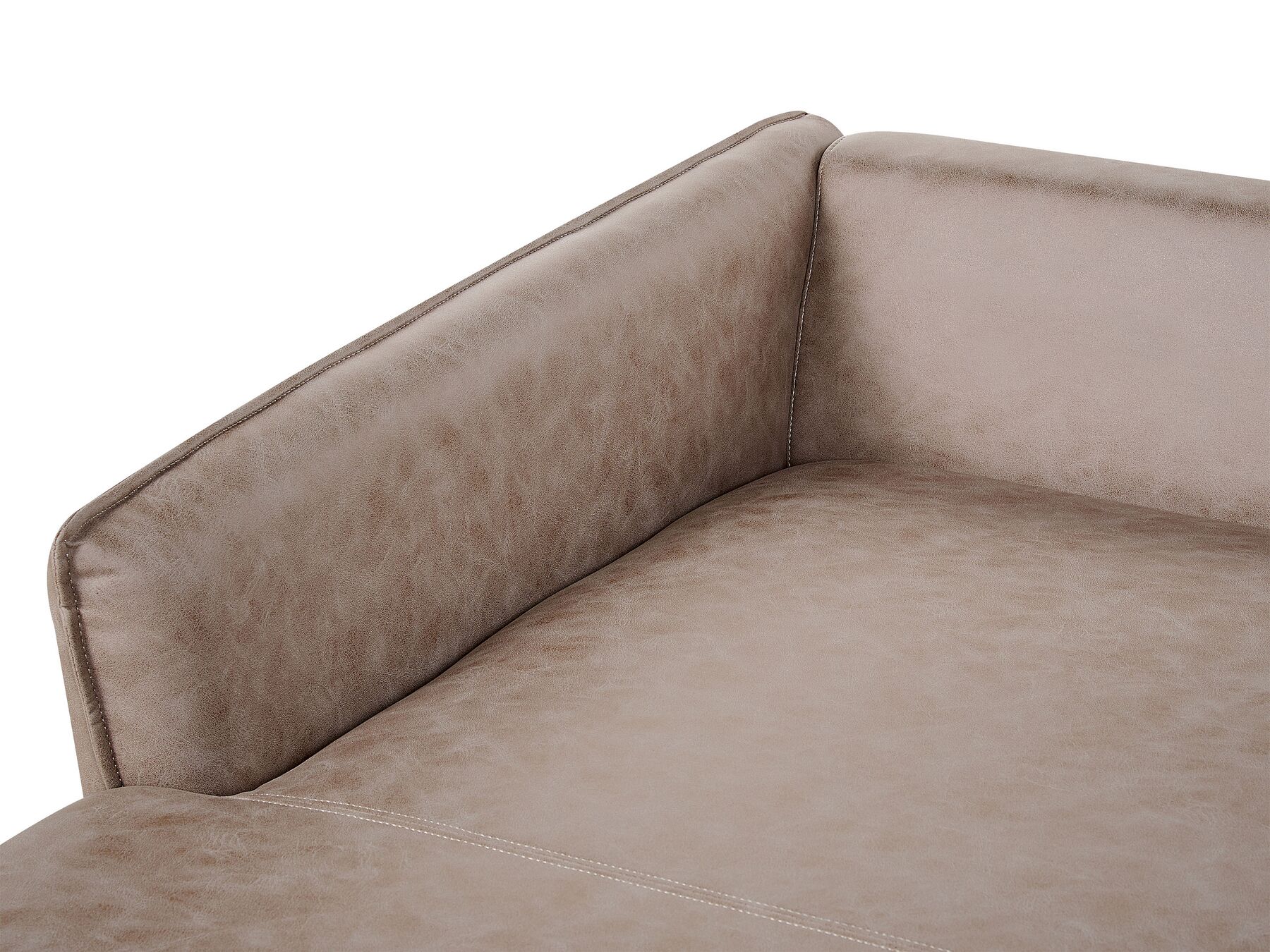 Right Hand Faux Suede Corner Sofa Light Brown GALLO