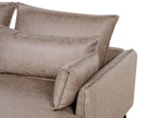 Right Hand Faux Suede Corner Sofa Light Brown GALLO