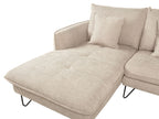 Right Hand Fabric Corner Sofa Beige SERSAN
