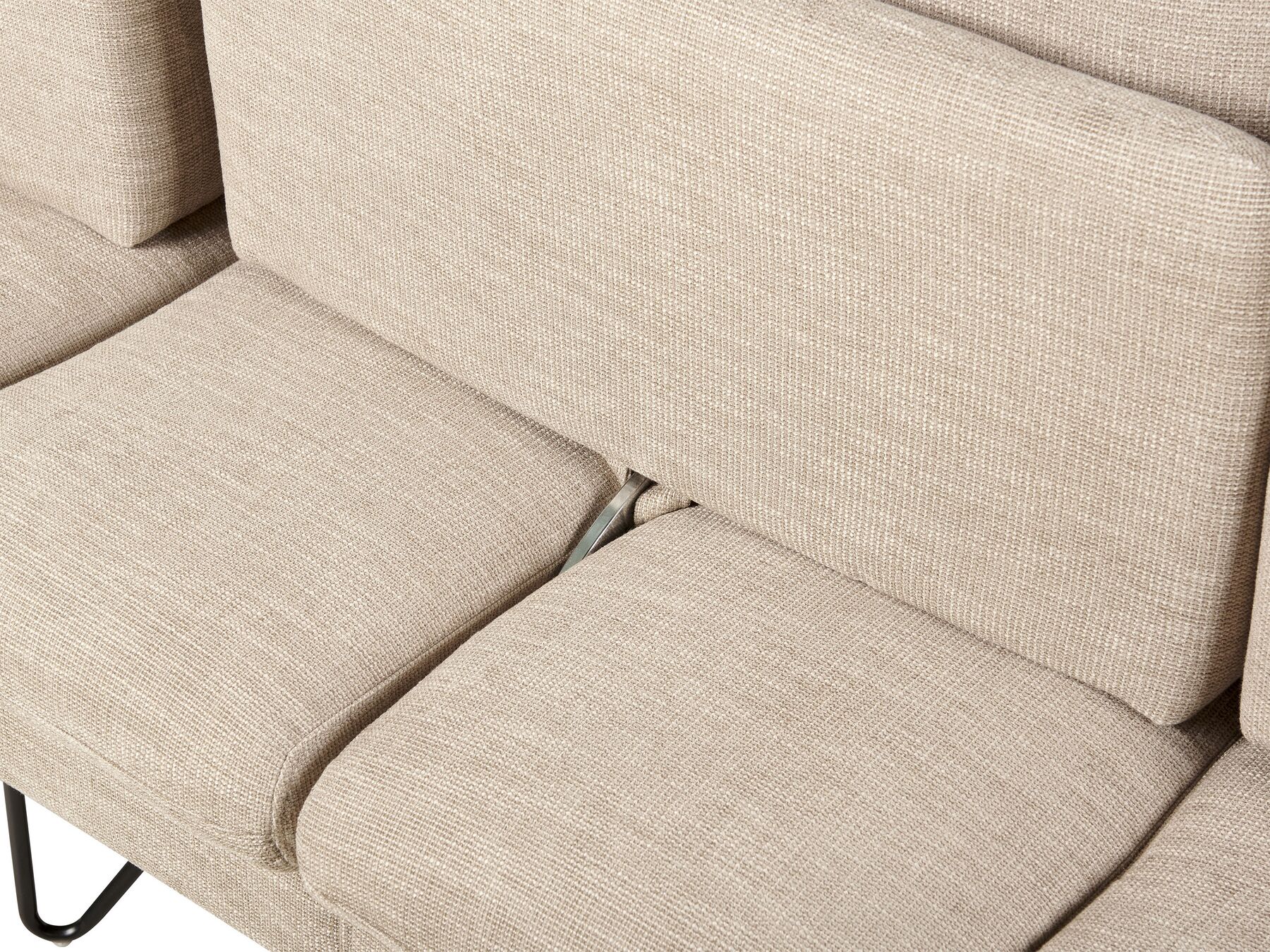 Right Hand Fabric Corner Sofa Beige SERSAN