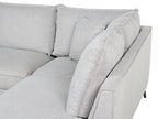 Right Hand Linen Corner Sofa Light Grey ELGA