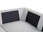 Right Hand Linen Corner Sofa Light Grey ELGA