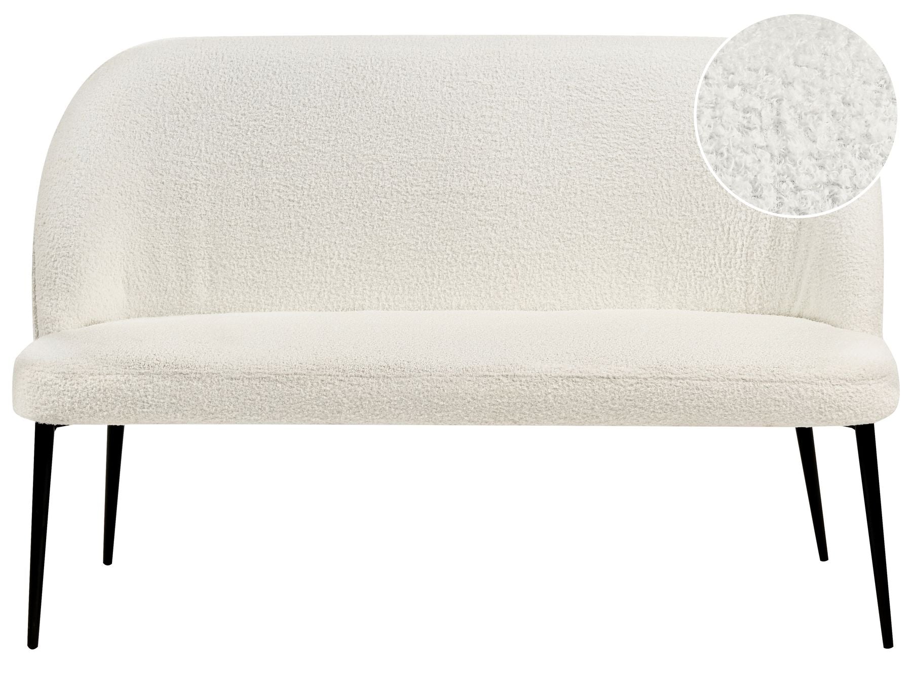 2 Seater Boucle Kitchen Sofa White OSBY