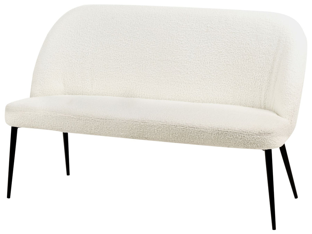2 Seater Boucle Kitchen Sofa White OSBY