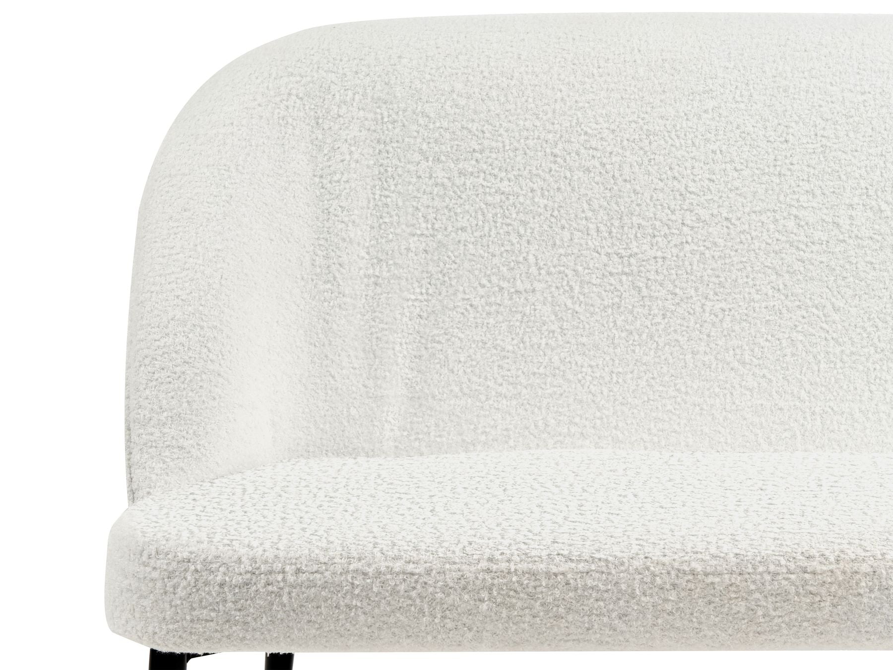 2 Seater Boucle Kitchen Sofa White OSBY