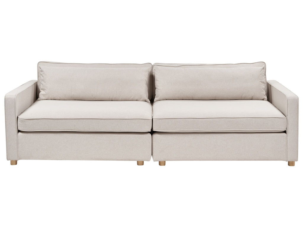 3 Seater Fabric Sofa Beige VINSTRA