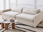 3 Seater Fabric Sofa Beige VINSTRA