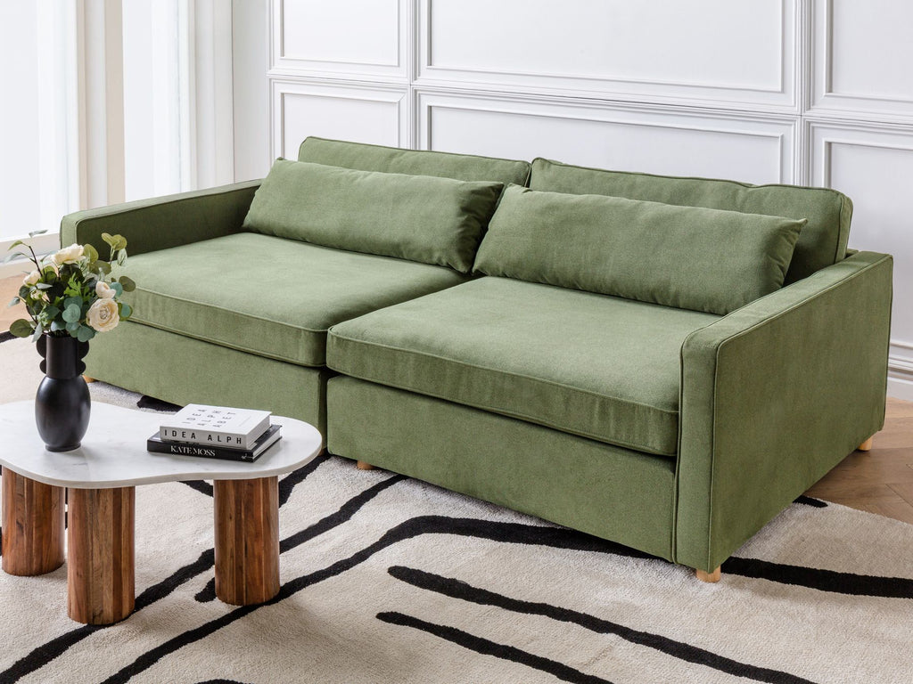 3 Seater Fabric Sofa Green VINSTRA