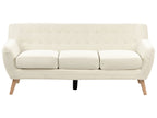 3 Seater Fabric Sofa Light Beige MOTALA