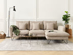 Left Hand Fabric Corner Sofa Beige SERSAN