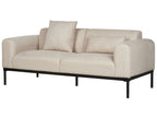 2 Seater Faux Linen Sofa Beige MALMOS