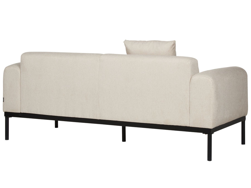 2 Seater Faux Linen Sofa Beige MALMOS