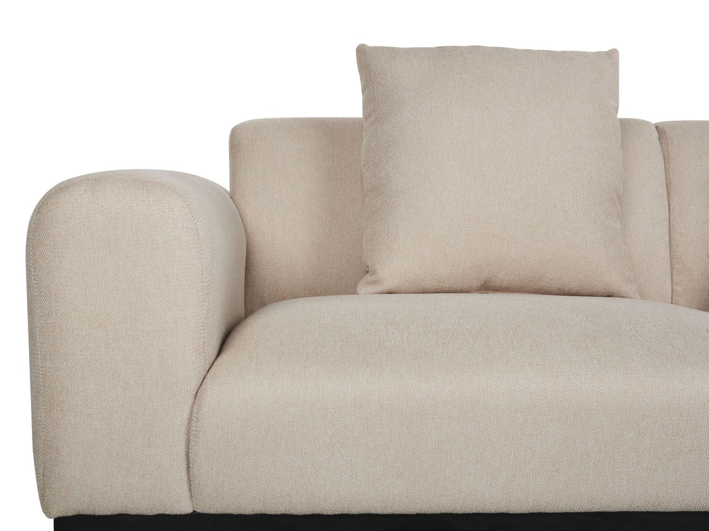 2 Seater Faux Linen Sofa Beige MALMOS