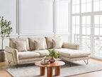 Left Hand Fabric Corner Sofa Beige SERSAN