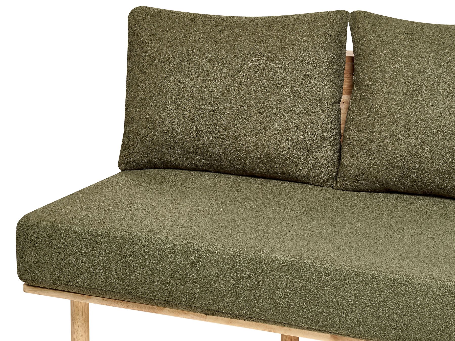 2 Seater Boucle Sofa with Table Dark Green SALO