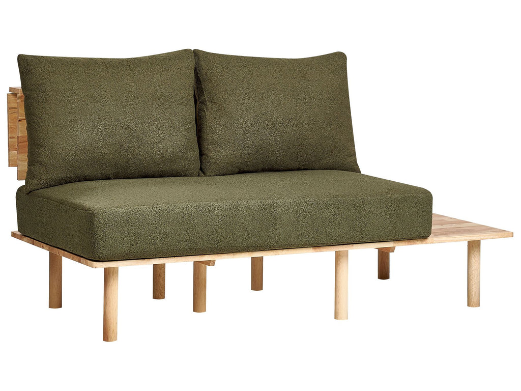 2 Seater Boucle Sofa with Table Dark Green SALO