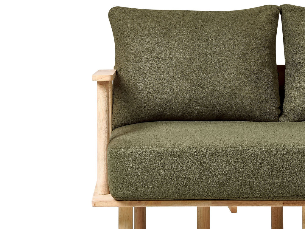 2 Seater Boucle Sofa Dark Green ASKER