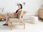 2 Seater Boucle Sofa with Table Beige SALO